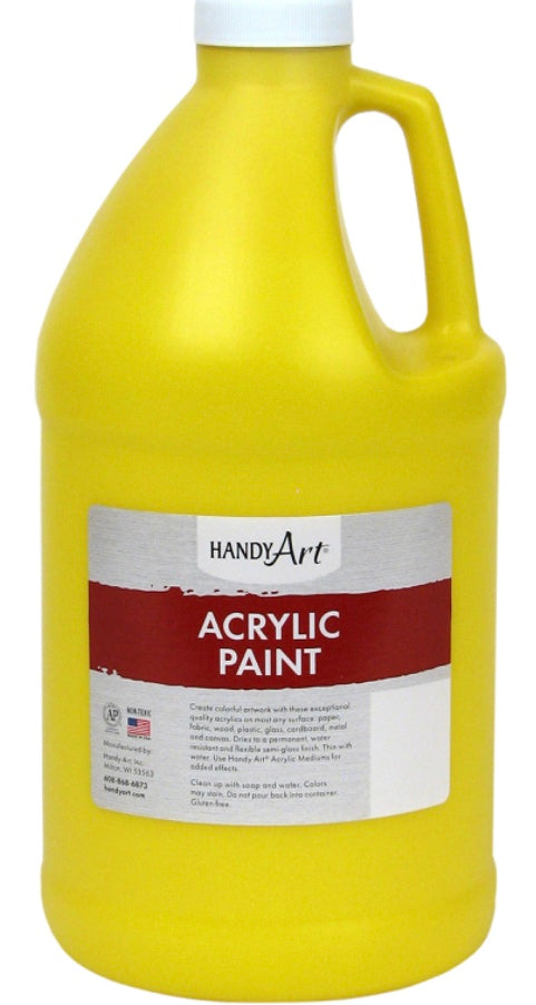 Acrylic Paint Set, Six 2-Liter Acrylic Paints, over a 1/2 Gallon Bulk  Acrylic Paint Per Container with Pumps, Includes Black White Red Yellow  Blue